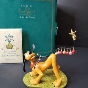 Vintage Walt Disney Classics Collection Christmas Pluto Porcelain Figurine WDCC